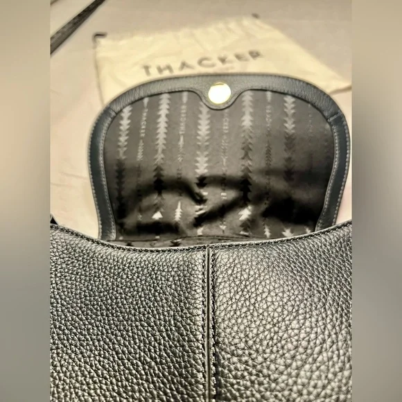 NWOT Thacker New York Snake Print Shoulder Bag - Black and Orange - Picture 13 of 15